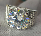 RARE 9.50 Ct Certified White Diamond Solitaire Ring, 925 Silver, Great Shine !