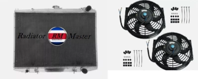 Radiador de aluminio + ventiladores para camioneta Nissan 1995-1997 3 filas Foto 1 de 4