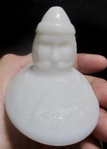 Antique Santa on Sleigh Milk Glass Trinket Box Candy Dish - Picture 1 of 16