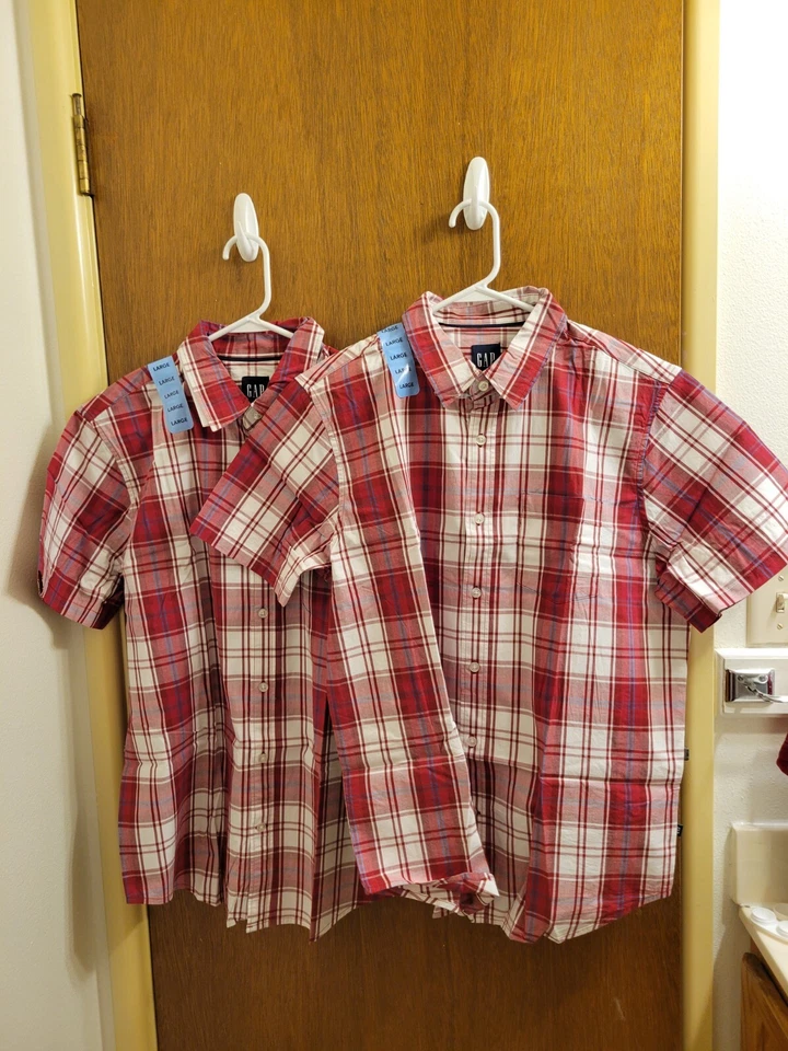 GAP Mens Large Button Up Shirt L Brookside Plaid Scooter Poplin