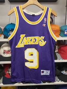 VINTAGE NBA BASKETBALL JERSEY PURPLE CHAMPION LOS ANGELES LAKERS #9 VAN EXEL 36 - Picture 1 of 7