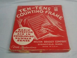 Vintage Milton Bradley Ten-Tens Counting Frame NO: 9316 With Original Box USA - Picture 1 of 6
