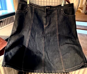 NWT!  Fresh Produce Flattering  Womens Blue Dark Wash  A-line Denim Skirt (16) - Picture 1 of 5