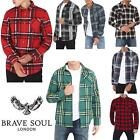 Mens Brave Soul Check Lumberjack Brushed Cotton Casual Work Long Sleeve Shirts