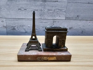 VTG PARIS SOUVENIR - EIFFEL TOWER & ARC DE TRIOMPHE - SIR DE PARIS PARTIAL LABEL - Imagen 1 de 6