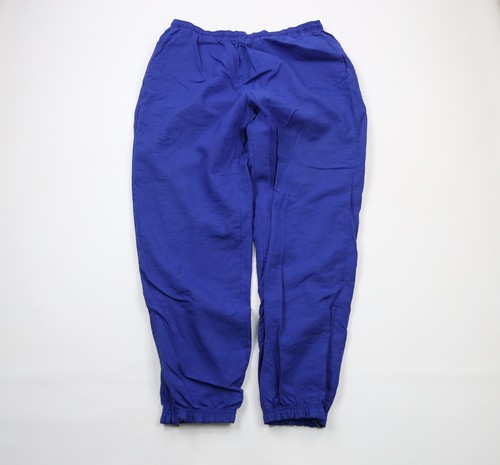 Pantaloni joggers Adidas vintage anni 90 uomo taglia XL Spell Out foderati con polsini nylon blu