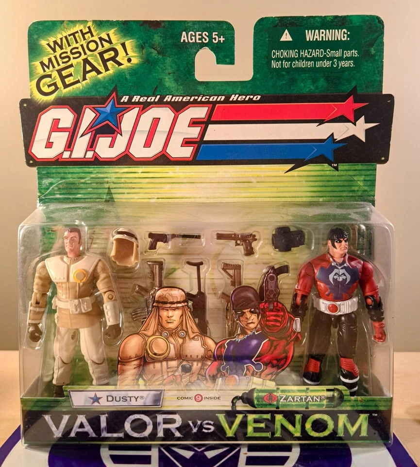 GI JOE DUSTY & ZARTAN VALOR VS VENOM 2004 G.I. JOE НОВЫЙ ЗАПЕЧАТАННЫЙ - Изображение 1 из 1