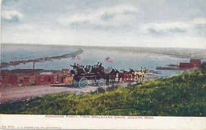 DULUTH MN - Coaching Party From Boulevard Drive Postkarte - UDB (vor 1908) - Bild 1 von 2