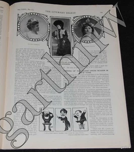 NEW YORK OPERA DIVAS 1904 PICTORIAL + FEATHERED AIRPLANE + HUDSON RIVER TUNNEL - Picture 1 of 3