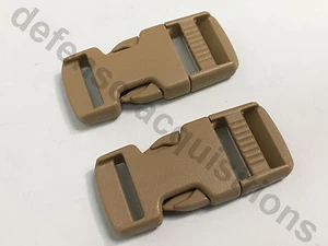 SET OF 2 Side Release Side Squeeze Single Adjust Buckle 3/4 INCH SAND - Picture 1 of 6