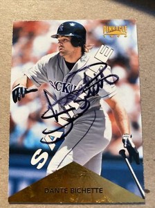 Dante Bichette 1996 Pinnacle #3 Sample AUTOGRAPHED Card - Colorado Rockies