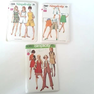 Patrones retro de simplicidad 1968 de colección 7684, 7687 y 8360, todas las tallas 10, corte, lote de 3 - Imagen 1 de 5