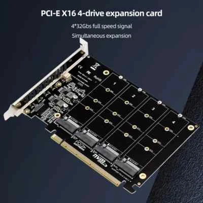 4 Port M.2 NVME To PCIE Adapter Converter Support Host Controller Expansion Card - Image 1 of 4