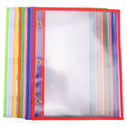 10Pcs Reusable Pvc Dry Erase Pocket Sleeves - 10 Colors