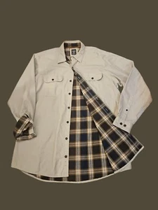 RedHead Jacket Shirt Men XL TALL Tan Twill Button Up Shacket Flannel Lined Bass - Picture 1 of 15