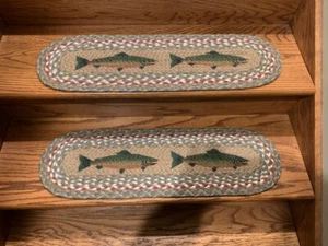 Trout Print Braided Stair Tread by Earth Rugs