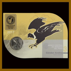 Peru 1 Sol Coin in Bank Official Blister #3, 2017 Andean (Andes) Condor Unc - Picture 1 of 2