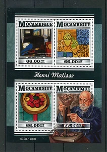 Mozambique 2015 MNH Henri Matisse 4v M/S Paintings Interior Violin Yellow Blue - Picture 1 of 1