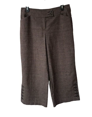 Cabi Womens Wide Leg Plaid Pants Sz 6 Preppy Dark Academia Twee Culottes Capri - Image 1 of 4