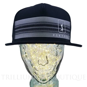 PGA Tour Hat Cap Caviar Black Men Twilight Round Golf Logo Preppy Outdoor!! - Picture 1 of 5