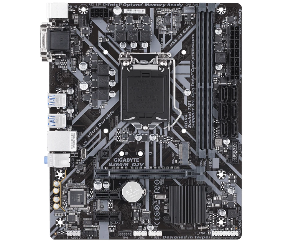 Gigabyte GA-B360M-D2V/Power Motherboard 1151 Supports 9th and 8th Gen Intel DDR4 - Image 1 of 4