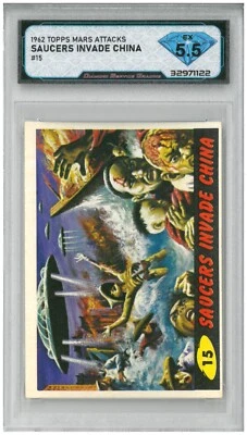1962 Topps Mars Attacks SAUCERS INVADE CHINA #15 💎 DSG 5.5 EX - Image 1 of 2