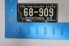 Cereal Premium 1953 53 MT Montana Wheaties Mini Bicycle License Plate 68-909