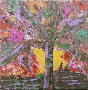 AWESOME TREE OF LIFE PRINT ON CANVAS 8x8” - Picture 1 of 2