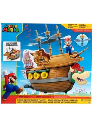 Nintendo Super Mario Bowser’s Airship Deluxe Playset with Mario Figure - Image 1 of 4