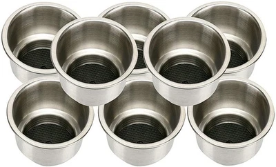 12 PCS  Stainless Steel Cup Insert Drink Holders with Drain Marine Boat Camper — 第 1/4 张图片