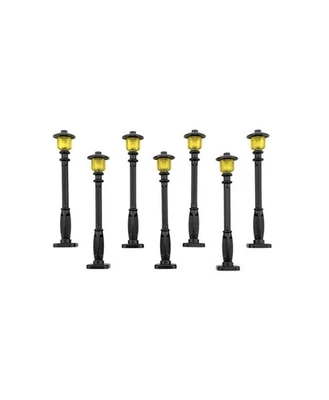 LOTE de (7) minifiguras LEGO ciudad/pueblo/pueblo/tren postes de farola negros Foto 1 de 3