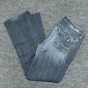 Big Star Maddie Jeans Womens 32L Blue Mid Rise Bootcut Stretch Denim Made USA - Picture 1 of 11