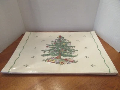 “CHRISTMAS TREE” SPODE Set of 4 Square Cloth Placemats- NWT (2 Sets Available) - Image 1 of 4