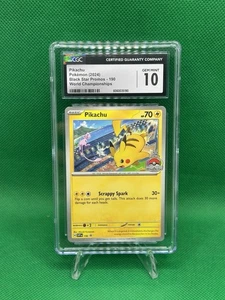 Pikachu 190 Stella Nera Promo Pokemon Campionati Mondiali CGC 10 Gemme Ottime Condizioni - Foto 1 di 2