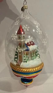 Christopher Radko Rare Pine Valley Prayers Church Globe Dome Christmas Ornament - Picture 1 of 7