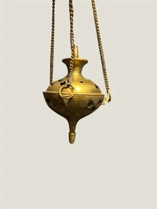 Brass Hanging Incense Burner 3.5” X 2.25” - Picture 1 of 9