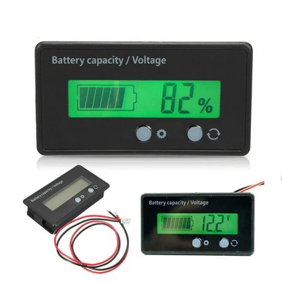 12-72V Mini Batterie Ladeanzeige Kapazität Voltmeter Staubdicht Wasserdicht LCD - Bild 1 von 4
