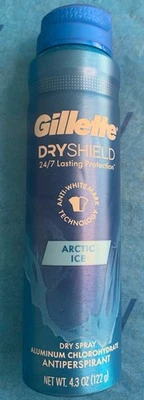 Spray seco antitranspirante Gillette Dry Shield protección duradera hielo ártico Foto 1 de 3