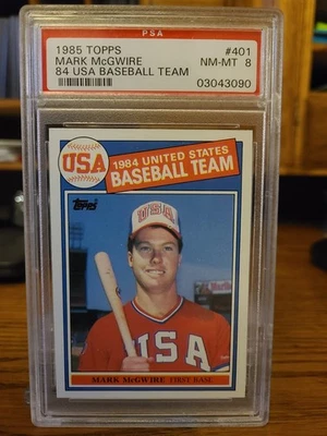 Topps Mark McGwire #401 1985 PSA 8 84' equipo de béisbol de Estados Unidos Foto 1 de 4