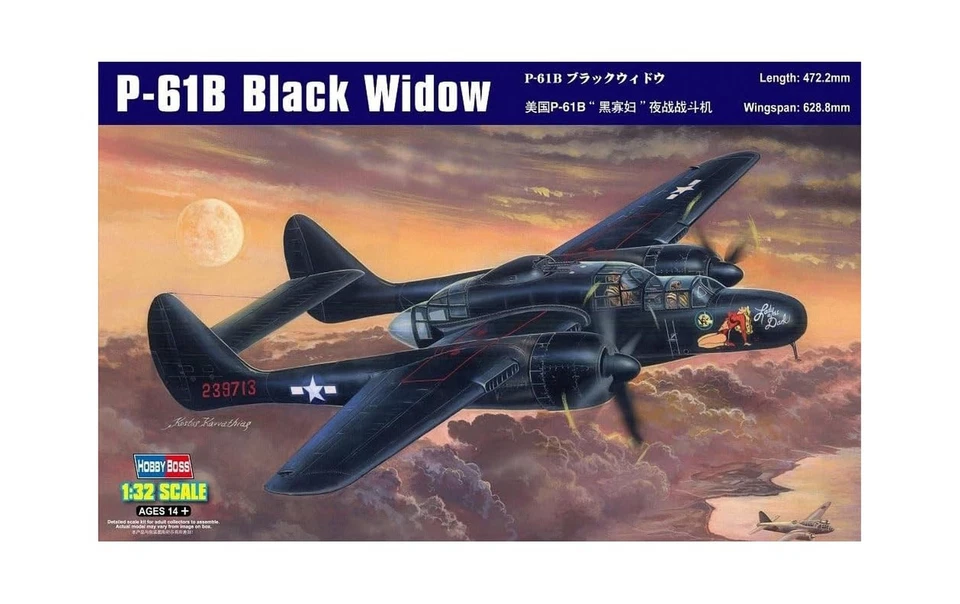 Kit de construcción modelo avión viuda negra Hobby Boss P-61B Foto 1 de 4