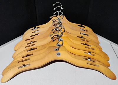 American Eagle Outfitters Clothes Hangers Vintage Wooden with Rubber Grips 10x - Image 1 of 4