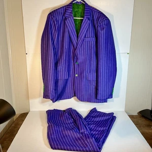 Spirit Halloween Costume The Joker Purple Green 2 Pc Mens Suit Size XL No Tie - Picture 1 of 18