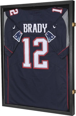 Jersey Frame Shadow Box Display Case w/ UV Acrylic Door for Sports Jerseys Black - Image 1 of 4