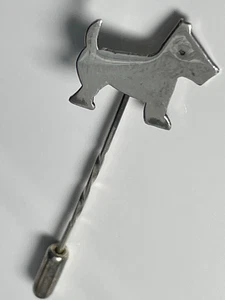 Vintage sterling silver '925' scottish highland terrier scottie dog pin brooch - Picture 1 of 15