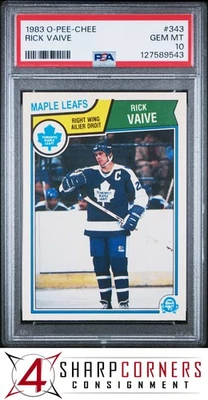 1983 O-PEE-CHEE #343 RICK VAIVE MAPLE LEAFS PSA 10 - Image 1 of 3