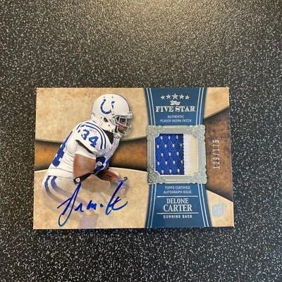 2011 Topps Five Star Delone Carter Autograph Rookie Patch Auto RC #129/175 Colts - Image 1 of 2