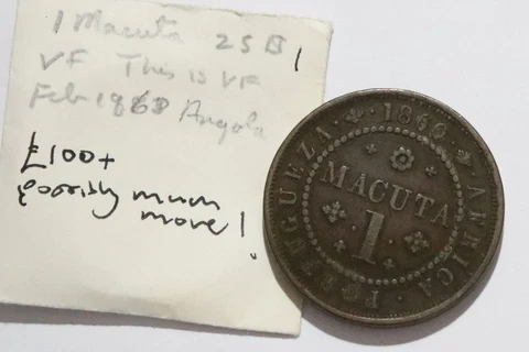 🧭 🇦🇴 ANGOLA PORTUGAL COLONIAL 1 MACUTA 1860 SHARP DETAILS B54 CM2-27 Cover