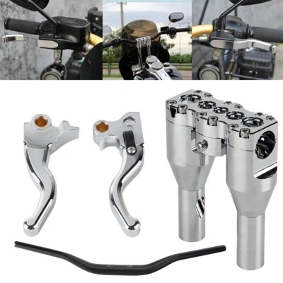 2 FINGER Brake Clutch Short Hand Lever 1-1/2"Handlebar w/6" Tall Handlebar Riser - Image 1 of 4
