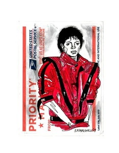Michael Jackson RIP Thriller Street Art Graffiti Sticker Drawing Priority Mail 1 - Picture 1 of 3