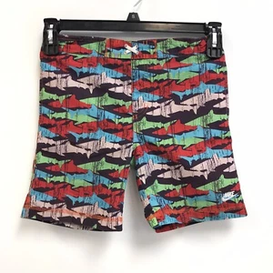 Nike Boys Sharks Swim Trunks Size 6 Multicolor Board Shorts Swimming Logo - Picture 1 of 4